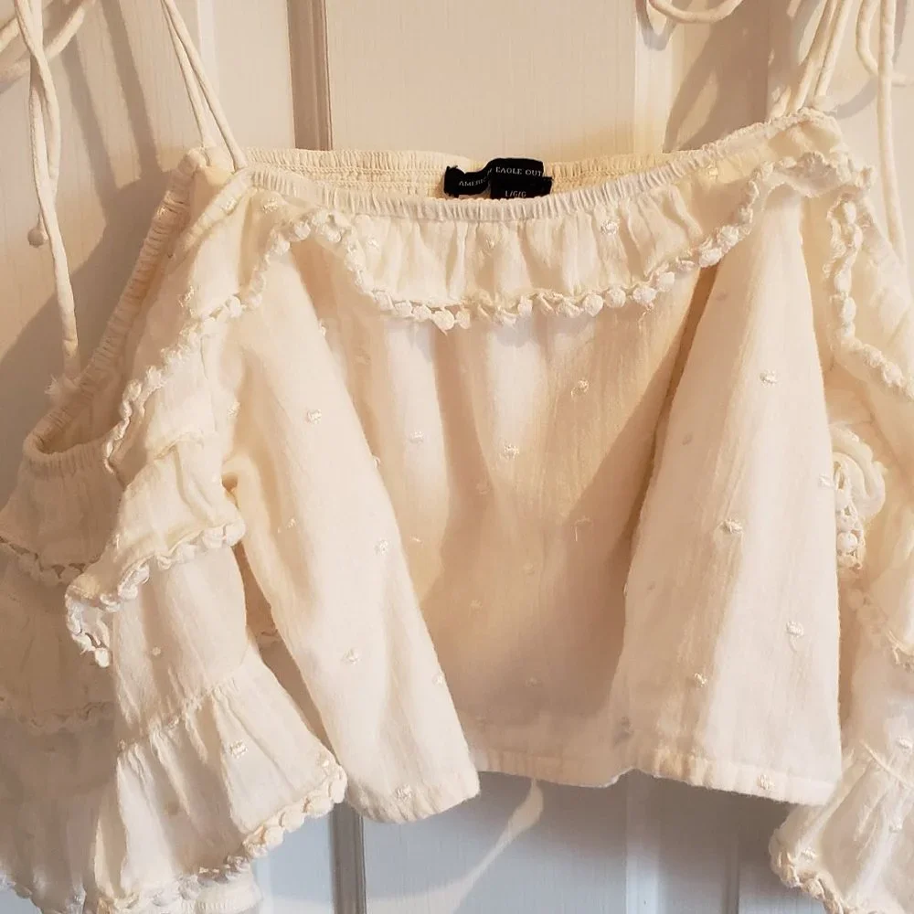 American Eagle Boho Crop Top Large - Picture 4 of 7